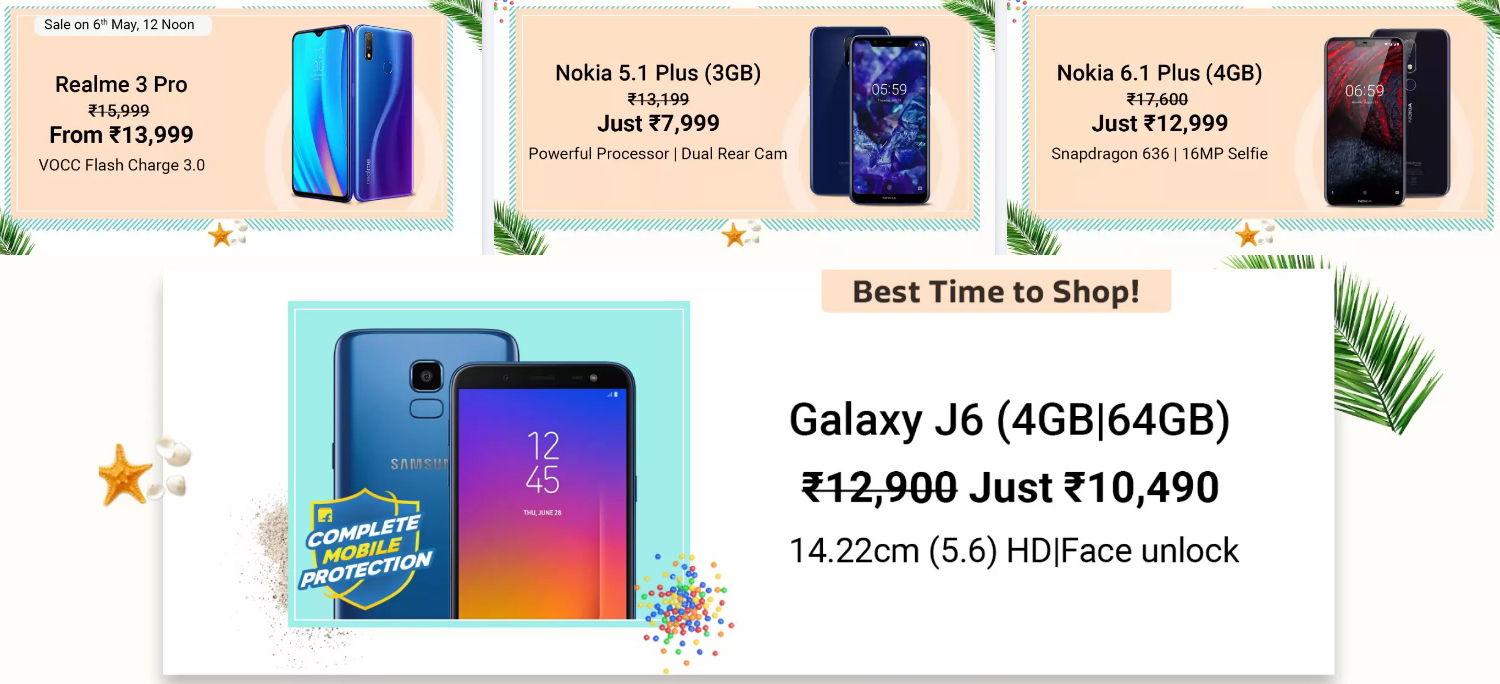 Realme 3 Pro, Samsung Galaxy J6..