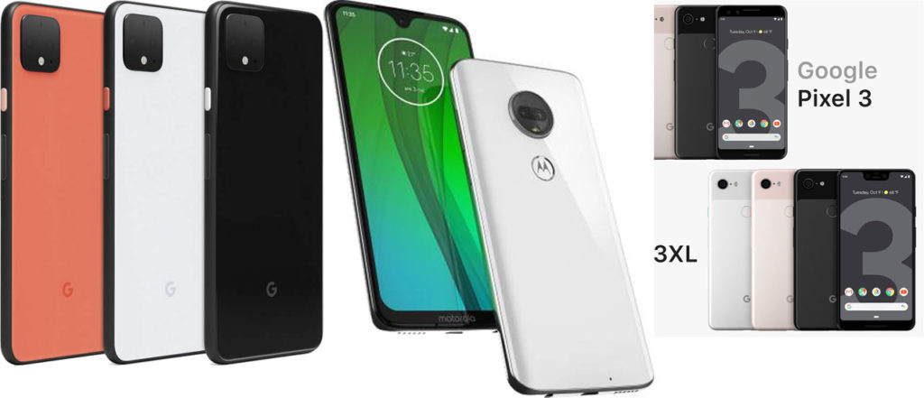 Google Pixel 4 XL Google Pixel 3 Moto G7