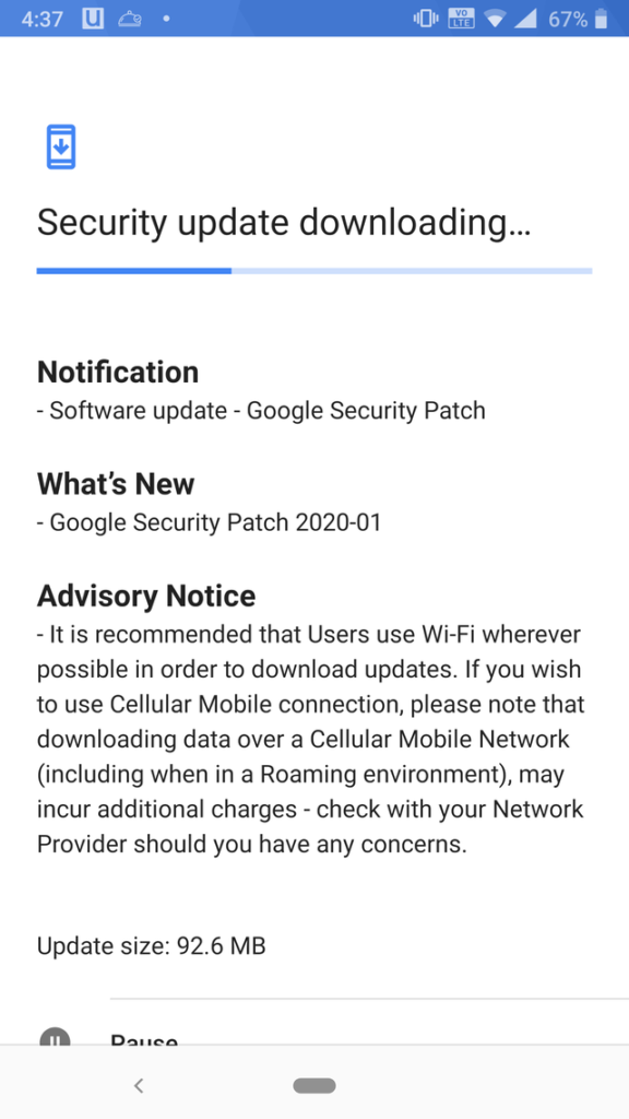 nokia 8 sirocco update