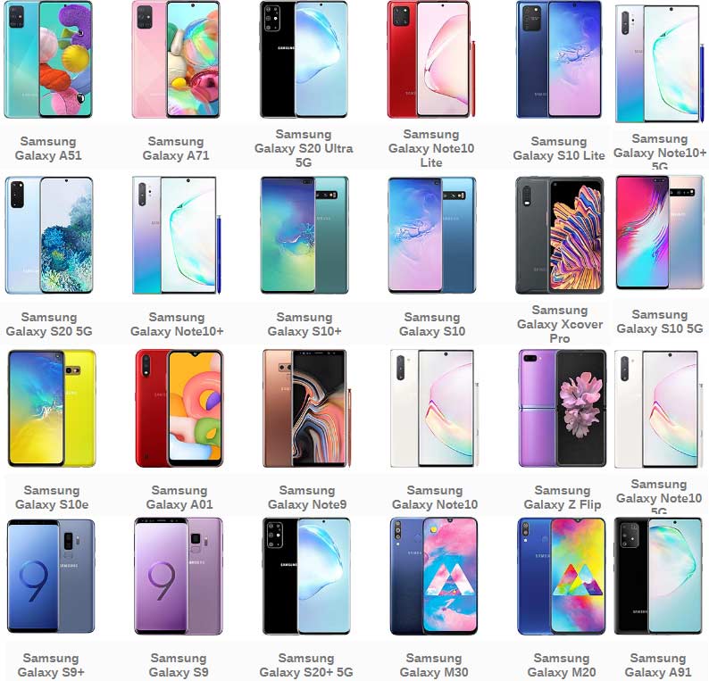 Samsung Android 10 Models