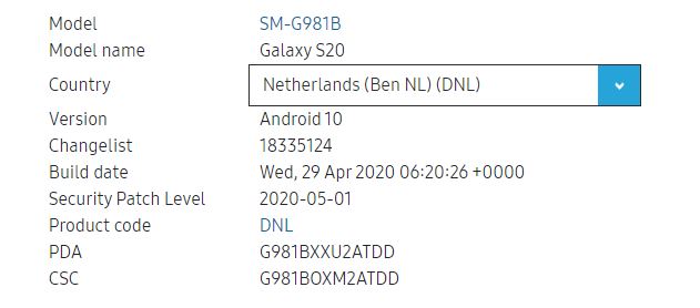 Galaxy S20 Netherlands