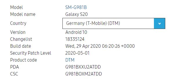Galaxy S20 T-mobile