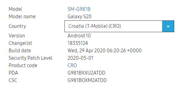Galaxy S20+ croatia