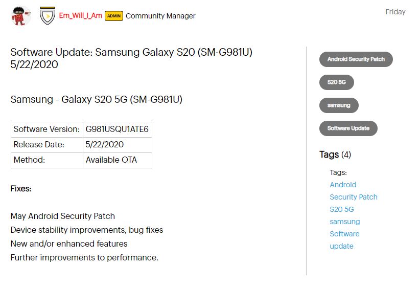 Galaxy S20 5G Sprint