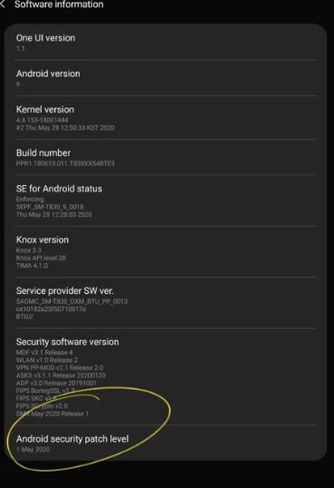 Galaxy tab S4 update