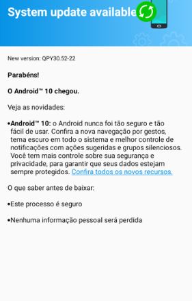 Moto G7 play Android 10