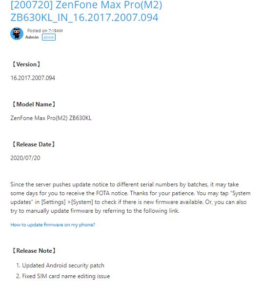 Asus Zenfone Max Pro M2