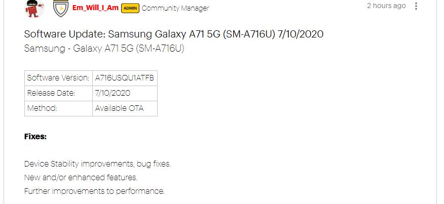 Galaxy A71 5G Sprint