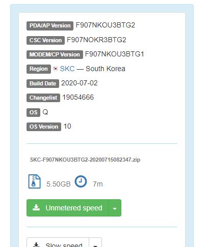 Galaxy Fold 5G Android 10