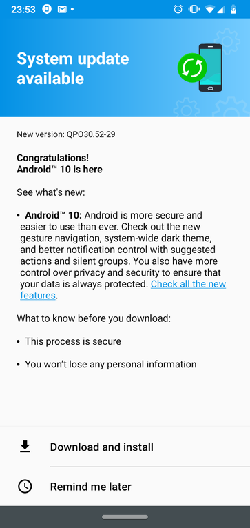 Moto G7 power Android 10