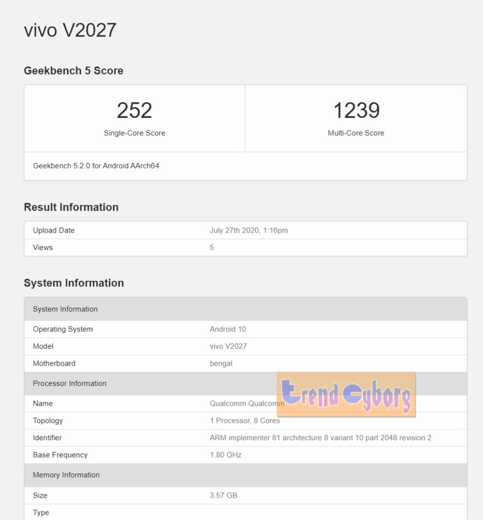 Vivo V2027 Android 10