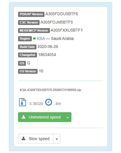 Galaxy A30 Android 10