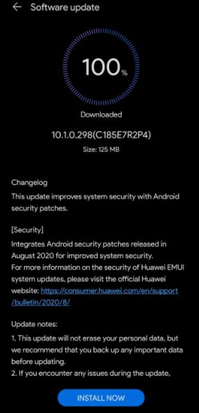Huawei Mate 20 Pro August update