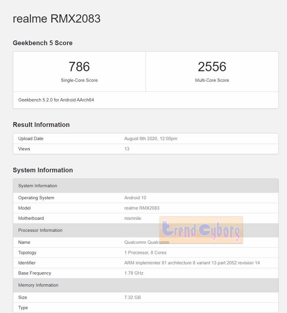 Realme RMX2083 specs