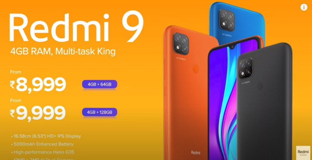 Redmi 9 Price in India