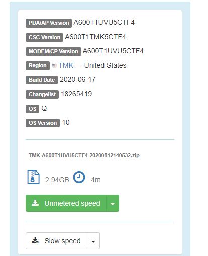 Samsung Galaxy A6 Android 10