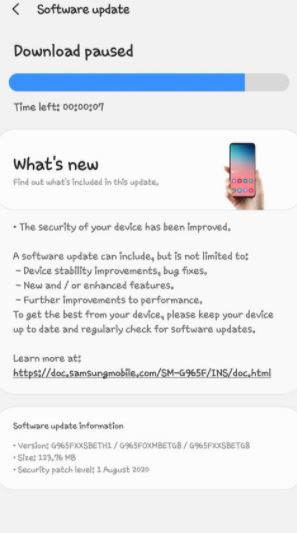 Samsung Galaxy S9 Update