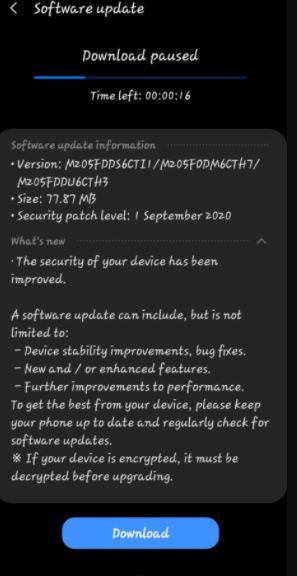 Galaxy M20 Update