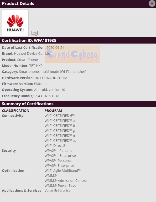 Huawei TET-NX9 Foldable phone
