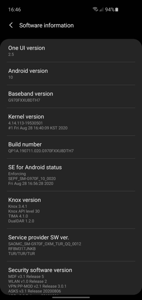 Samsung Galaxy S10e Update