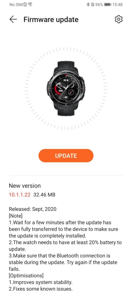 Honor Watch GS Pro Update