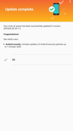 Moto G7 Power Update