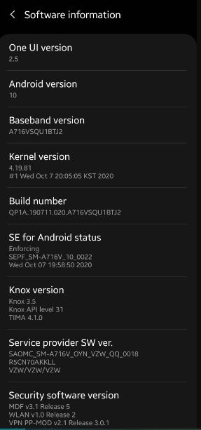 Samsung A71 5G Verizon