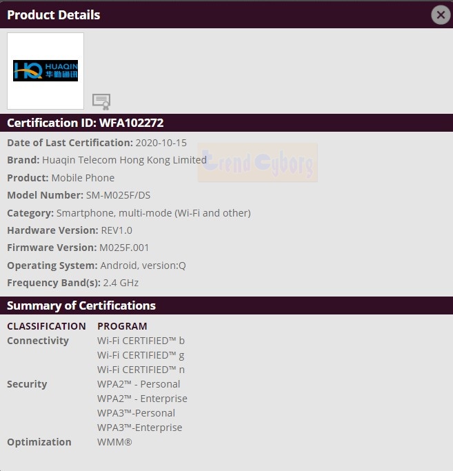 Samsung Galaxy M02 specs