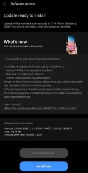 unlocked Samsung S10 Verizon