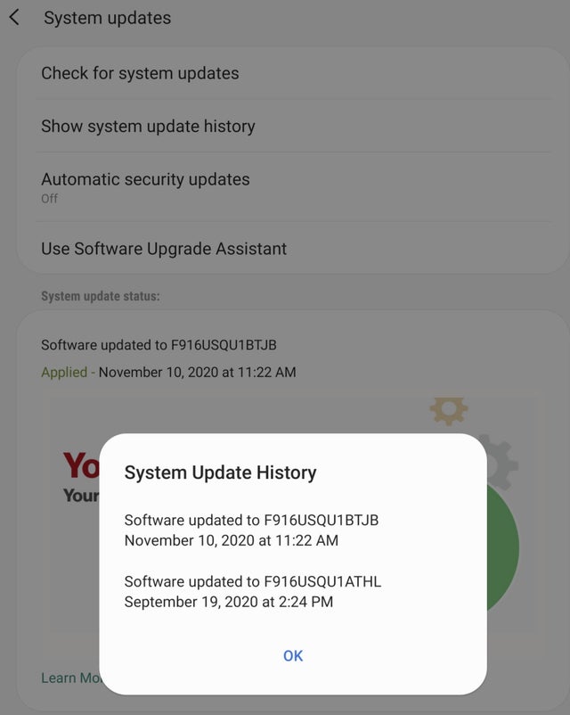 Galaxy Z Fold2 5G Update