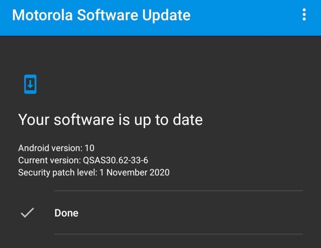 Motorola One vision november update