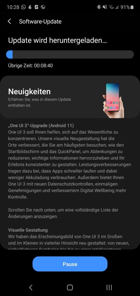 Galaxy Note 10 5G Android 11