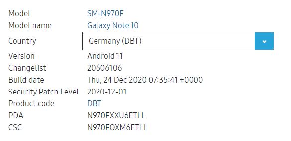 Galaxy Note 10 5G One UI 3