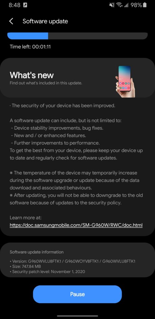 Galaxy S9 one Ui 2.5