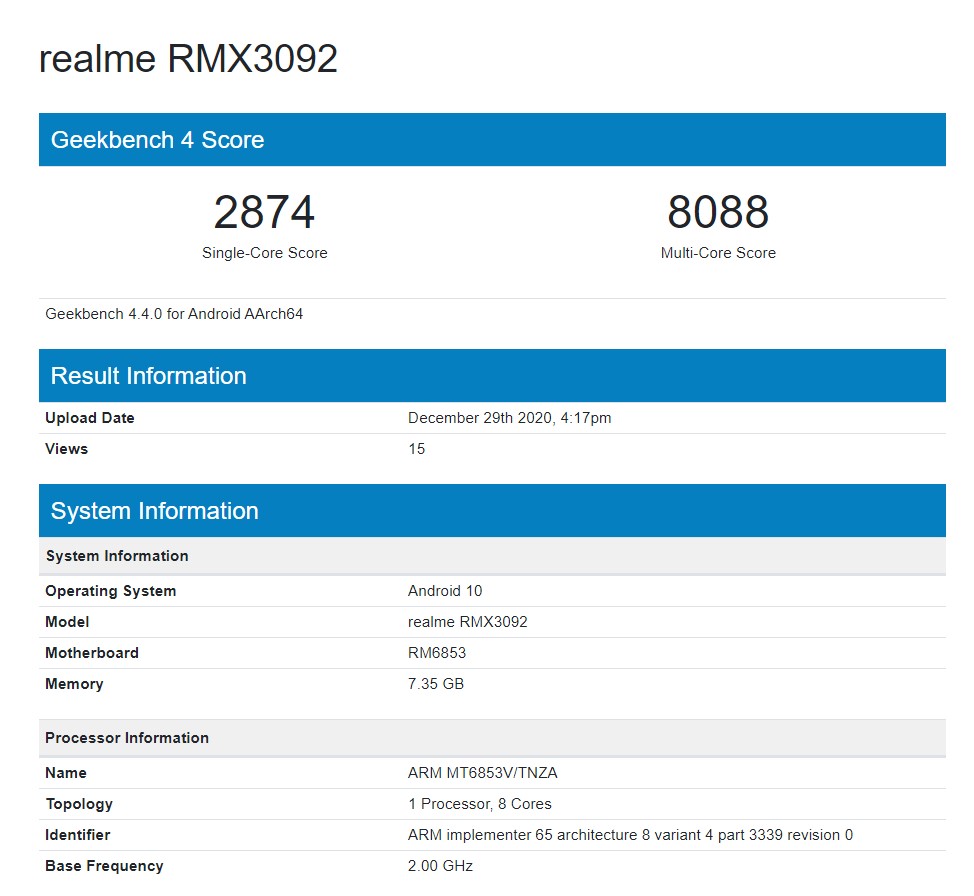 Realme RMX3092