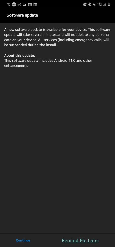 Samsung Galaxy Note 20 5G Android 11