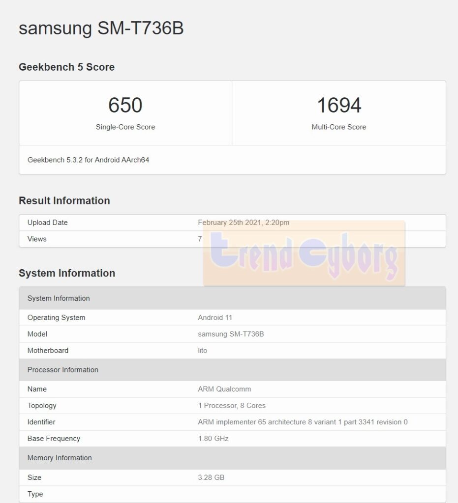 Samsung SM-T736B Android 11