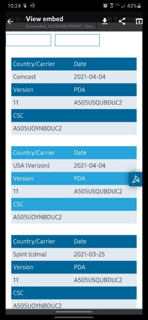 Samsung Galaxy A50 one ui 3.1