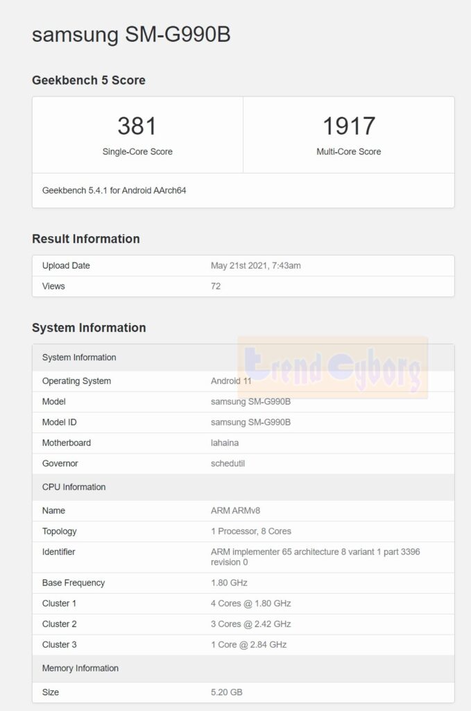 Samsung Galaxy S21 FE 5G (SM-G990B) specs