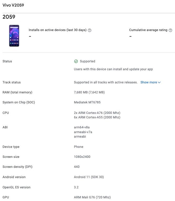 Vivo V2059 Android 11