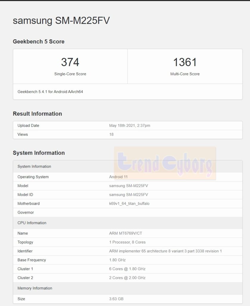 samsung Galaxy M22 specs
