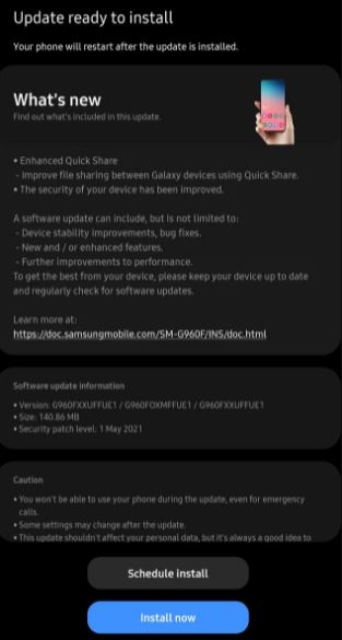 Galaxy S9 Update