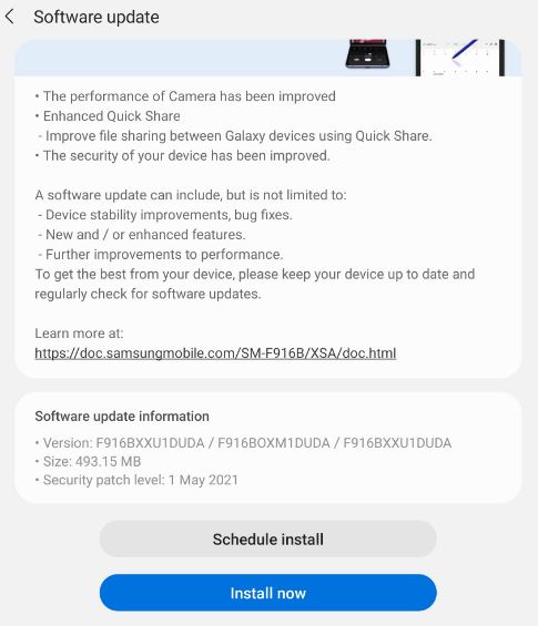 Samsung Galaxy Fold Update