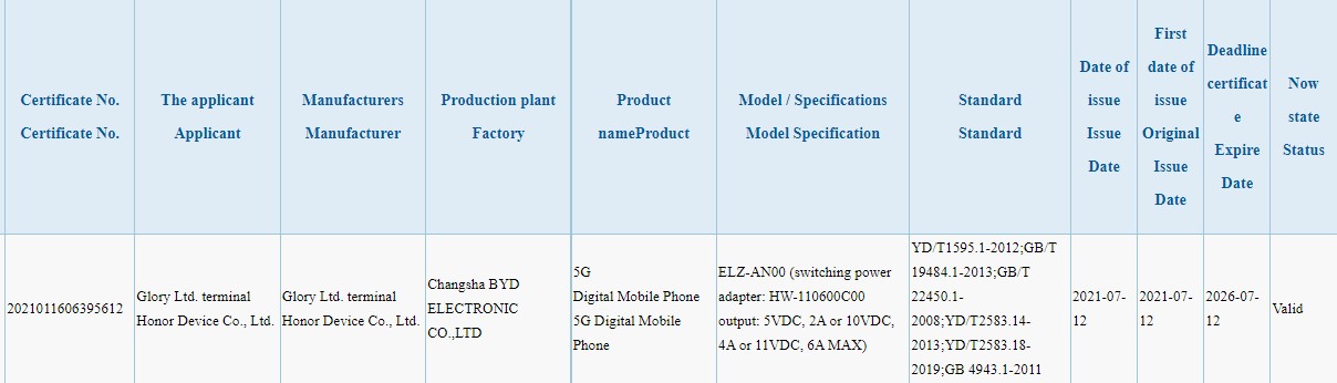 Honor ELZ-AN00 specs