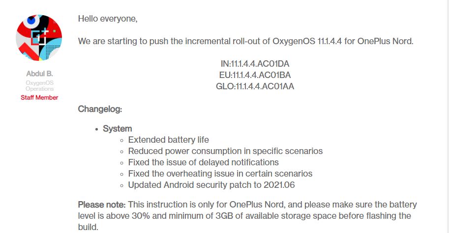 OxygenOS 11.1.4.4 Oneplus Nord 5g