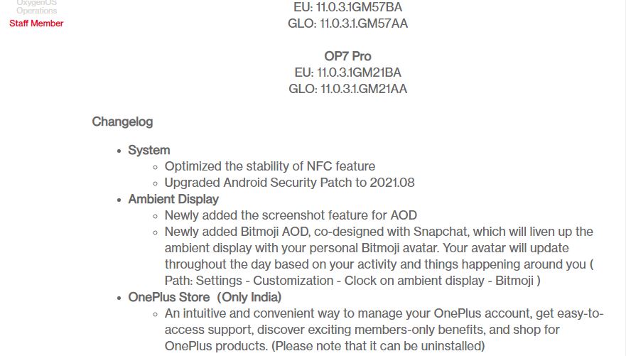 OxygenOS 11.0.3.1 Oneplus 7 Pro